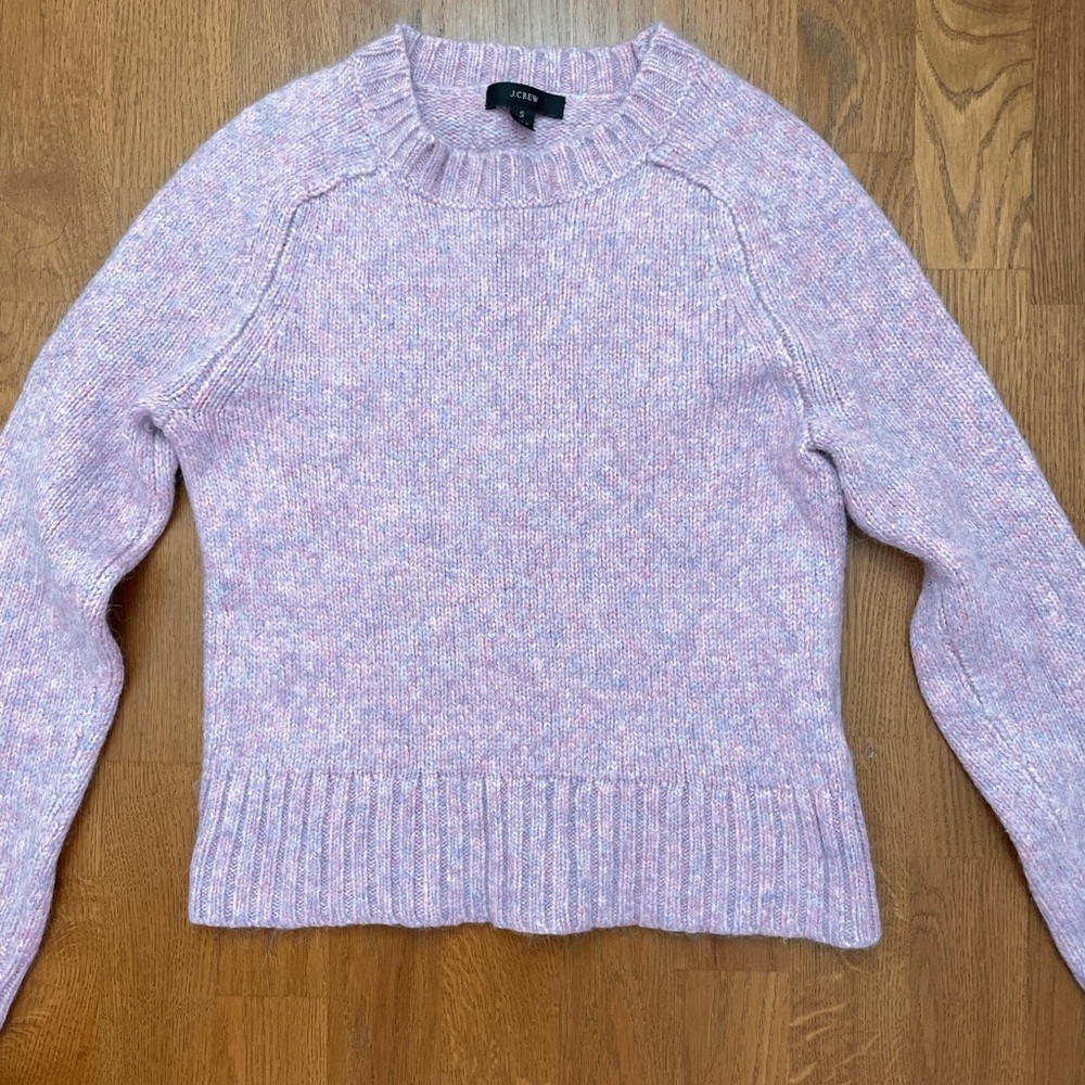 pink and purple speckled sweater from j crew size small